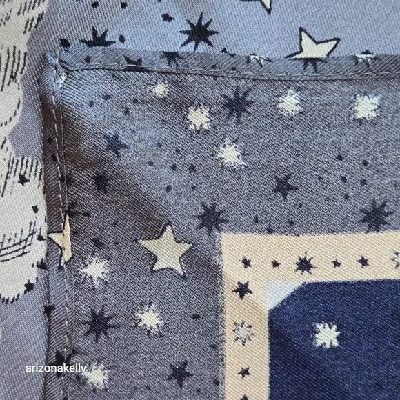 NWT Ann Taylor Silk Square Scarf Celestial Moon Stars Butterflies - Picture 11 of 12